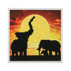 CAK-2020F: "Elephant Family" Framed Crystal Art Kit, 20x20cm (SMALL)