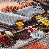 CAK-A77: "Snowman Cottage " Framed Crystal Art Kit 30 x 30cm (Medium)