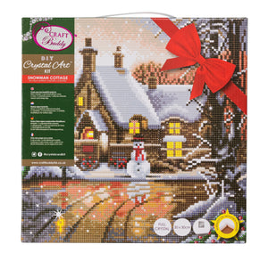 CAK-A77: "Snowman Cottage " Framed Crystal Art Kit 30 x 30cm (Medium)
