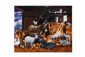 CAK-A80: "Nativity Farm" Framed Crystal Art Kit, 40 x 50cm