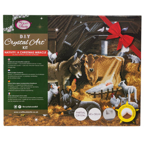 CAK-A80: "Nativity Farm" Framed Crystal Art Kit, 40 x 50cm