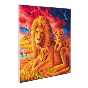 CAK-A61: "Lion Family" Framed Crystal Art Kit, 40 x 50cm