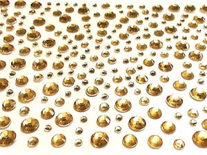 325 x 2,3,4,5mm Brown Self Adhesive Gems