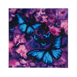 CAK-AM1: "Blue Violet Butterflies " Framed Crystal Art Kit 30 x 30cm (Medium)