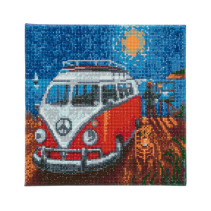 CAK-PA1: "Camper Van Go " Framed Crystal Art Kit 30 x 30cm (Medium)