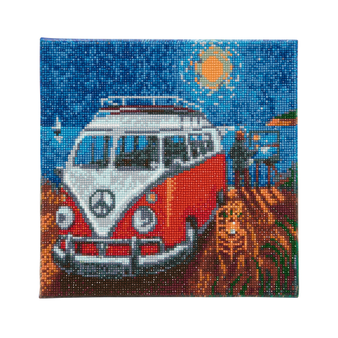 CAK-PA1: "Camper Van Go " Framed Crystal Art Kit 30 x 30cm (Medium)