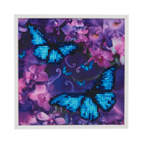 CAK-2020E: "Blue Violet Butterflies" Framed Crystal Art Kit, 20x20cm (SMALL)