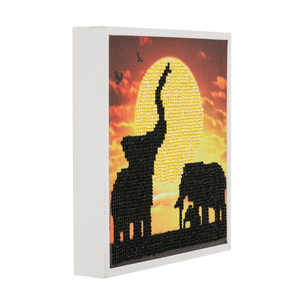 CAK-2020F: "Elephant Family" Framed Crystal Art Kit, 20x20cm (SMALL)