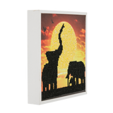 CAK-2020F: "Elephant Family" Framed Crystal Art Kit, 20x20cm (SMALL)