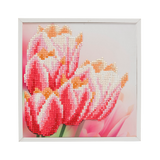 CAK-2020D: "Pink Tulips" Framed Crystal Art Kit, 20x20cm (SMALL)