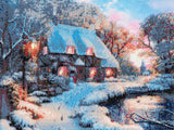 CAK-A30: "Winter Cottage" Framed Crystal Art Kit, 40 x 50cm