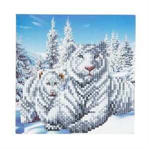 CCK-A8. "Snowy White Tigers" Crystal Card Kit