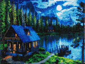 CAK-A24: "Forest Cabin" Framed Crystal Art Kit, 40 x 50cm