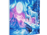 CAK-A27: "Wolves & Northern Lights" Framed Crystal Art Kit, 40 x 50cm