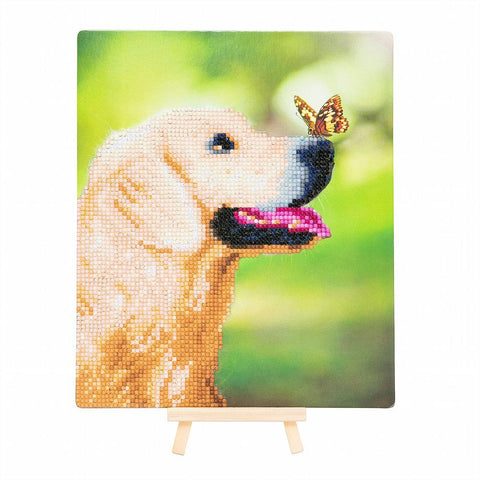 CAM-4: "Labrador Dog & Butterfly" Crystal Art "Gallery Collection" Kit, 21 x 25cm