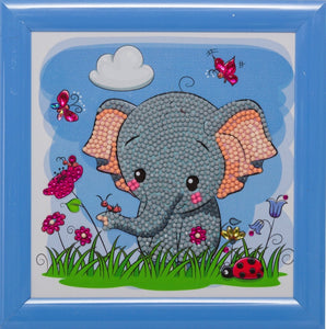 CAFBL-3: "Elephant" Crystal Art Frameables Kit with Picture Frame