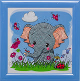 CAFBL-3: "Elephant" Crystal Art Frameables Kit with Picture Frame