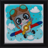 CAFBL-5: "Flying Panda" Crystal Art Frameables Kit with Picture Frame