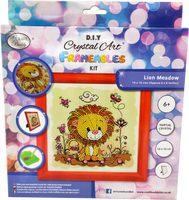 CAFBL-6: "Lion" Crystal Art Frameables Kit with Picture Frame