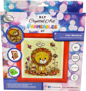 CAFBL-6: "Lion" Crystal Art Frameables Kit with Picture Frame