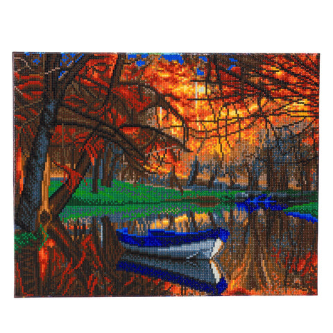 CAK-A101L: "Autumn River" Framed Crystal Art Kit, 40 x 50cm