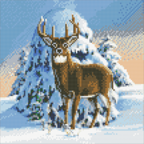 CAK-A35: "Winter Stag" 30 x 30cm (Medium)