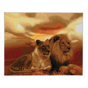 CAK-A55: "Lions of Savannah" Framed Crystal Art Kit, 40 x 50cm