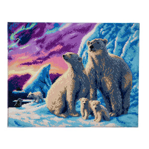 CAK-A57: "Polar Bear Family" Framed Crystal Art Kit, 40 x 50cm