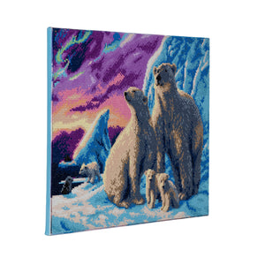 CAK-A57: "Polar Bear Family" Framed Crystal Art Kit, 40 x 50cm