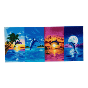 CAK-A64: "Day of the Dolphin" Framed Crystal Art Kit, 40 x 90cm