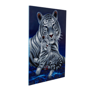 CAK-A65: "Loving Embrace White Tigers" Framed Crystal Art Kit, 65 x 90cm (Giant Kit)