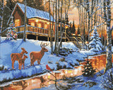 CAK-XLED11 "Highland Cabin" Framed LED Crystal Art Kit - 40 x 50 (With Special Effects)