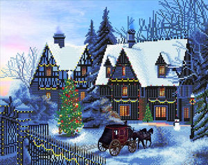 CAK-XLED12 "Home for Christmas" Framed LED Crystal Art Kit - 40 x 50 (With Special Effects)