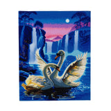 CAK-XLED7 "Moonlight Swans" Framed LED Crystal Art Kit - 40 x 50