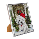 CAM-21: "Festive Pup" Crystal Art Picture Frame Kit, 21 x 25cm (Partial)