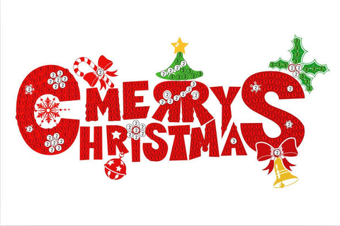 Merry Christmas - "Christmas" Crystal Art Motifs (With Tools) - CAMK-40