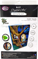 CANJ-1 "Owl and Fairy Tree" Crystal Art Notebook Kit, 26 x 18cm