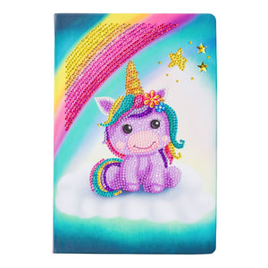 CANJ-3 "Unicorn Smile" Crystal Art Notebook Kit, 26 x 18cm