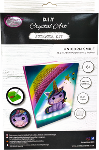 CANJ-3 "Unicorn Smile" Crystal Art Notebook Kit, 26 x 18cm