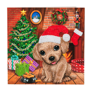 CCK-XM36: "Cozy Pup" Crystal Art Card Kit - Animal Club International