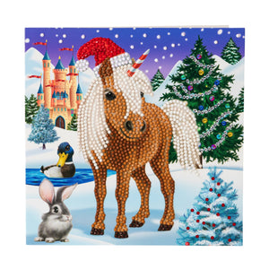 CCK-XM37: "Winter Horse" Crystal Card Kit - Animal Club International