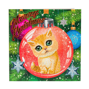 CCK-XM39: "Kitten Bauble" Crystal Art Card Kit - Animal Club International