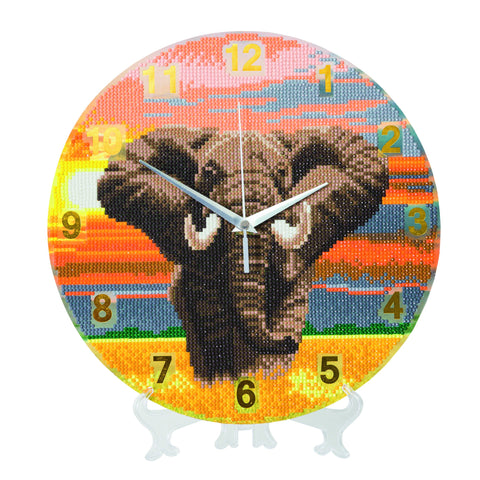 CLK-S6: "Elephant Sunrise" Crystal Clock Kit - 30cm