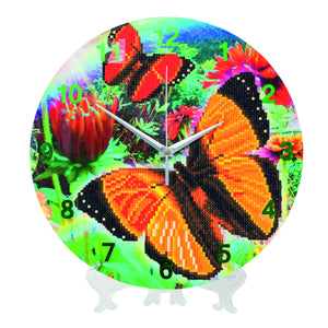 CLK-S7: "Beautiful Butterflies" Crystal Clock Kit - 30cm