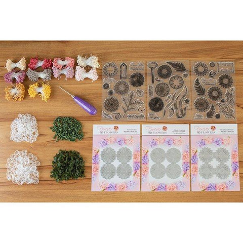 Forever Flowerz: Carnation, Chrysanthemums & Camellias Complete Collection Dies, Stamps, Accessories, Stamens and Tool