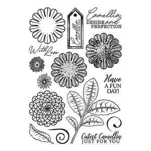 Forever Flowerz - Cute Camellias A5 Clear Stamp Set