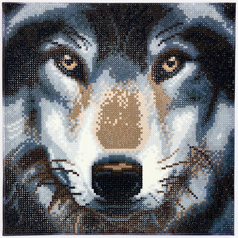 CAK-A91M Wolf, Framed Crystal Art 30x30cm