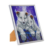 CAM-22: "Lion Cubs" Crystal Art Picture Frame Kit, 21 x 25cm