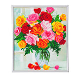 CAM-24: "Flowers" Crystal Art Picture Frame Kit, 21 x 25cm