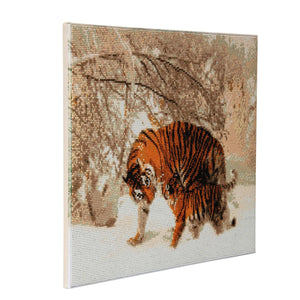 CAK-A43: "Winter Tigers" Framed Crystal Art Kit, 40 x 50cm